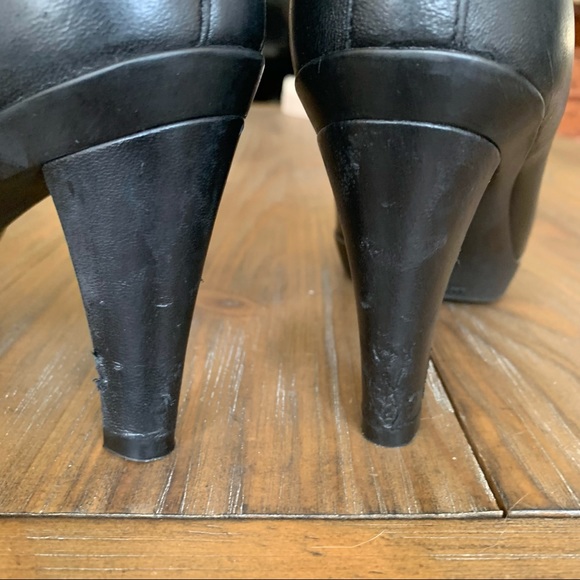 SOLD Stuart Weitzman | Black Leather Elastic-Strap Boot - Picture 7 of 15